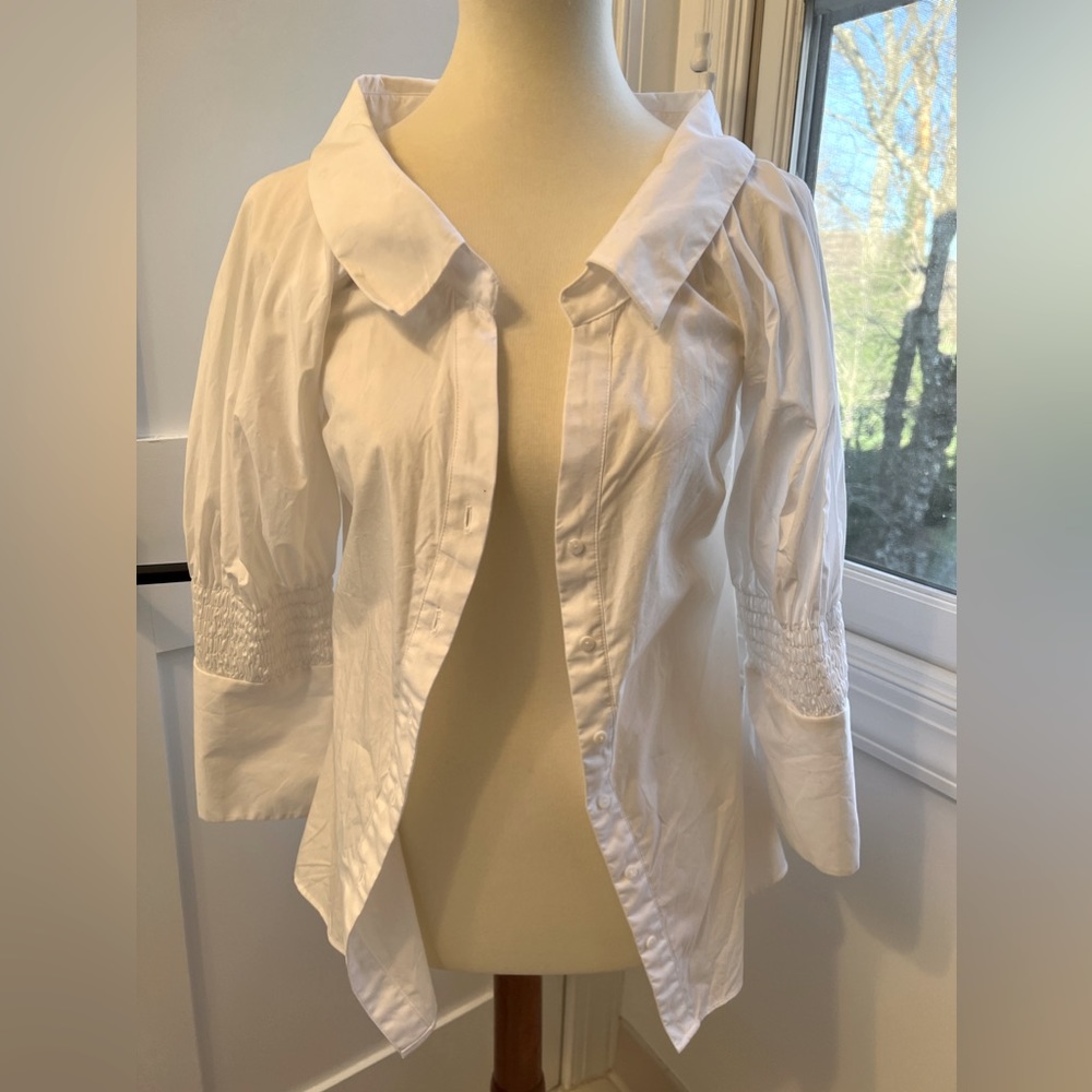 Zara white shirt with puffed sleeves, size small